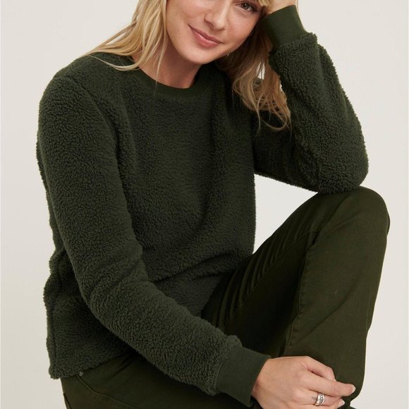 Lucky Brand Women's Sherpa Crew Pullover Sweater - Picture 1 of 7